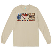 Mushroom Peace Love America Long Sleeve Tee - Jasminsmagicworld