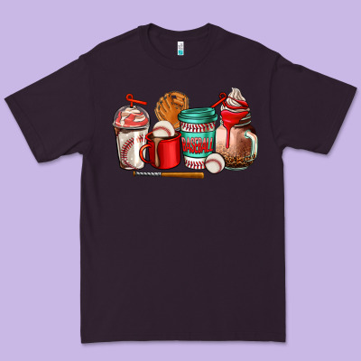 Baseball Coffee Cup Premium Tee Designed By Adodesignshop