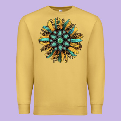 Gemstone Sunflower Premium Sweatshirt Designed By Bettercallsaul