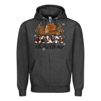 Charcoal Heather howdy christmas Zipper Hoodie - MaliasSmallBusiness