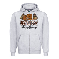 Heather Grey howdy christmas Zipper Hoodie - MaliasSmallBusiness