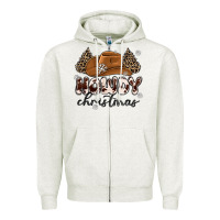 Oatmeal Heather howdy christmas Zipper Hoodie - MaliasSmallBusiness