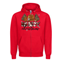 Red howdy christmas Zipper Hoodie - MaliasSmallBusiness