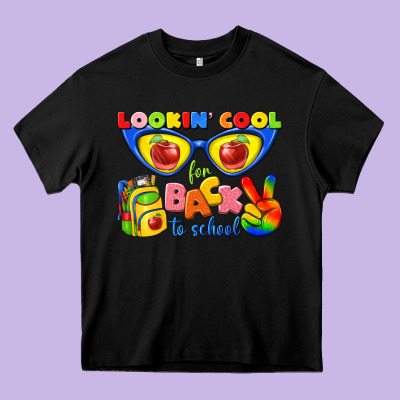 Looking Cool For Back To School Heavy Core Tee Designed By Texasbilliewilder