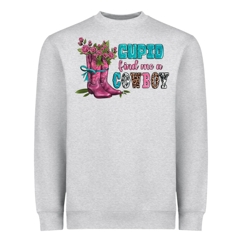 Velantines Day Cupid Find Me A Cowboy Heavyweight Sweatshirt by AdoDesignShop | Teevron