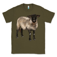Army Green suffolk ewe Classic Tee - BarkalooDesign