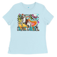 Baby Blue cosmic cowgirl Ladies Tee - Zillion Design Studio