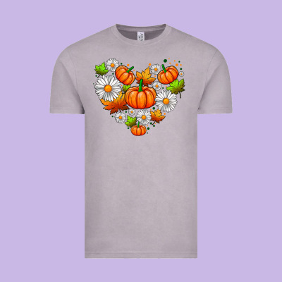 Pumpkin And Daisies Vintage Tee Designed By Adodesignshop