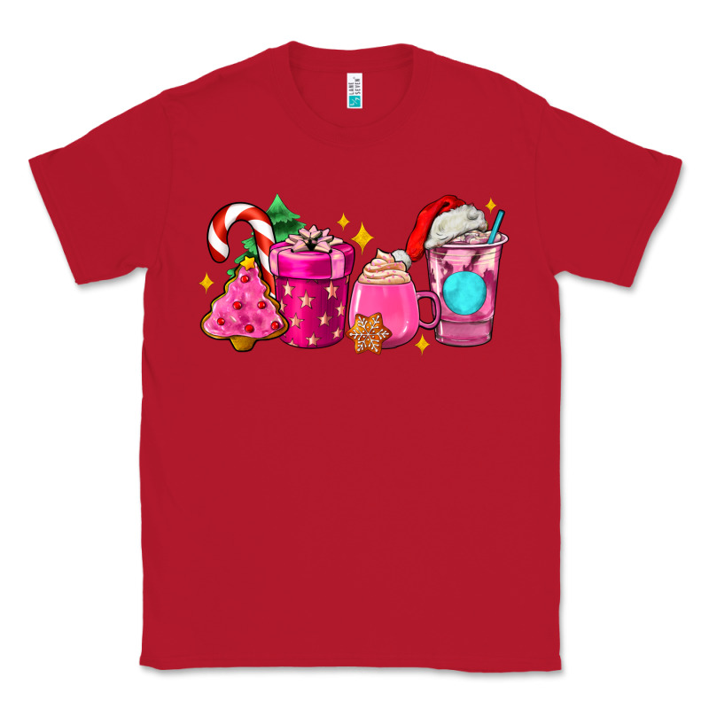 Pink Christmas Coffee Cups Classic Tee by AdoDesignShop | Teevron