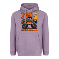 Lavender i'm five this is how i roll monster truck birthday Heavyweight Hoodie - Jasminsmagicworld