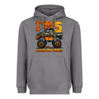 I'm Five This Is How I Roll Monster Truck Birthday Heavyweight Hoodie | Teevron