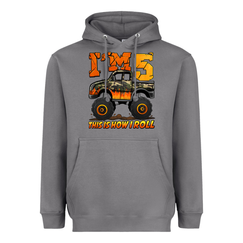 I'm Five This Is How I Roll Monster Truck Birthday Heavyweight Hoodie by Jasminsmagicworld | Teevron