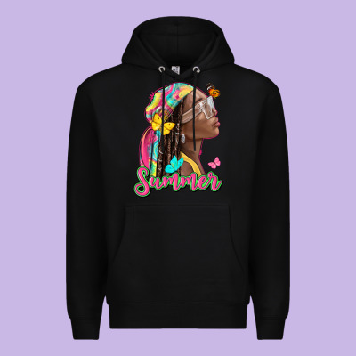 Summer Afro Premium Hoodie Designed By Nancycooperartshop