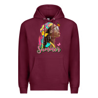 Burgundy summer afro Premium Hoodie - NancyCooperArtShop