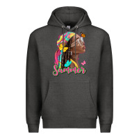 Charcoal Heather summer afro Premium Hoodie - NancyCooperArtShop