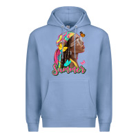 Colony Blue summer afro Premium Hoodie - NancyCooperArtShop