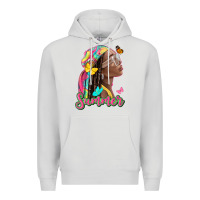 Dove Grey summer afro Premium Hoodie - NancyCooperArtShop