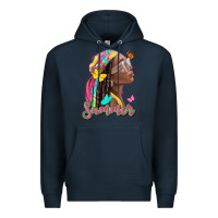 Navy summer afro Premium Hoodie - NancyCooperArtShop