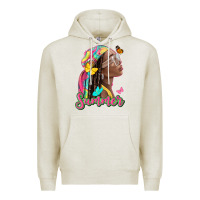 Oatmeal Heather summer afro Premium Hoodie - NancyCooperArtShop