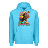 Ocean Blue summer afro Premium Hoodie - NancyCooperArtShop