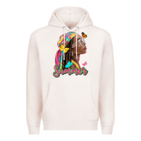 Pale Pink summer afro Premium Hoodie - NancyCooperArtShop