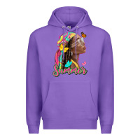Purple summer afro Premium Hoodie - NancyCooperArtShop