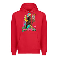 Red summer afro Premium Hoodie - NancyCooperArtShop