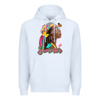 White summer afro Premium Hoodie - NancyCooperArtShop