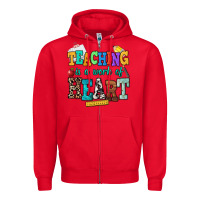 Red teaching is a work of heart Zipper Hoodie - NancyCooperArtShop