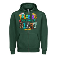 Sports Green teaching is a work of heart Zipper Hoodie - NancyCooperArtShop