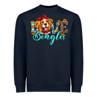 Navy love beagles Heavyweight Sweatshirt - Artiststas