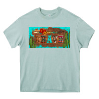 Brave Turquoise Leopard Cactus And Floral Arrow Licanse Plate Heavy Core Tee | Teevron