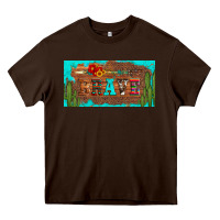 Chocolate Brown brave turquoise leopard cactus and floral arrow licanse plate Heavy Core Tee - Artiststas