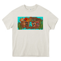 Cream brave turquoise leopard cactus and floral arrow licanse plate Heavy Core Tee - Artiststas