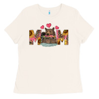 Bone Mom Bear With Sunflowers Ladies Tee - RanaPortraitStore