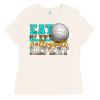 Bone eat sleep volleyball repeat Ladies Tee - texasbilliewilder