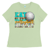 Matcha eat sleep volleyball repeat Ladies Tee - texasbilliewilder