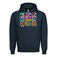 Navy one loved teacher Zipper Hoodie - NancyCooperArtShop