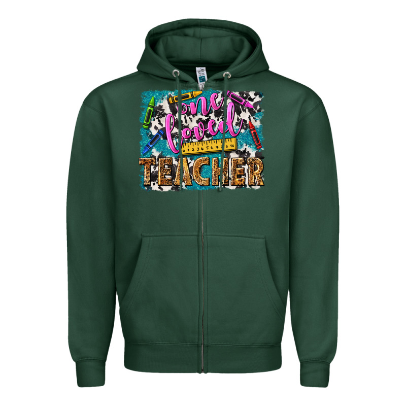 One Loved Teacher Zipper Hoodie by NancyCooperArtShop | Teevron