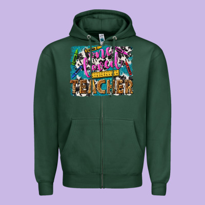 One Loved Teacher Zipper Hoodie Designed By Nancycooperartshop