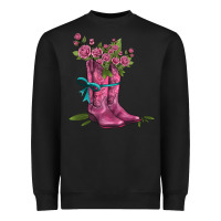 Black valentines day western boots and roses Heavyweight Sweatshirt - AdoDesignShop