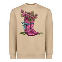 Mushroom valentines day western boots and roses Heavyweight Sweatshirt - AdoDesignShop
