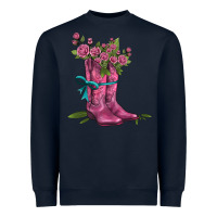 Navy valentines day western boots and roses Heavyweight Sweatshirt - AdoDesignShop