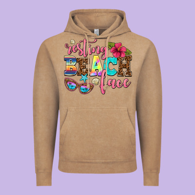 Resting Beach Face Vintage Hoodie Designed By Adodesignshop
