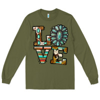 Army Green Turquoise Love Long Sleeve Tee - Jasminsmagicworld