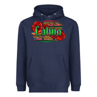 Navy latina with serape and roses Heavyweight Hoodie - Jasminsmagicworld