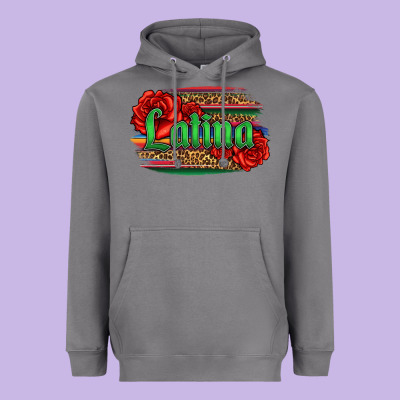Latina With Serape And Roses Heavyweight Hoodie Designed By Jasminsmagicworld