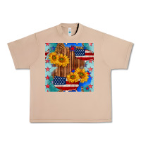 Burro usa map with sunflowers and leopard seamless pattern Urban Heavy Tee - BundleAndBundleShop