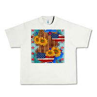 Pistachio usa map with sunflowers and leopard seamless pattern Urban Heavy Tee - BundleAndBundleShop