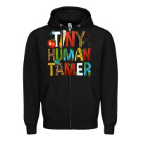 Black tiny human tamer Zipper Hoodie - NancyCooperArtShop
